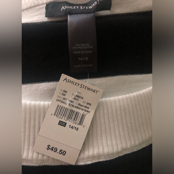 ASHLEY STEWART OFF THE SHOULDER SWEATER SIZE: 14/16 - Picture 6 of 11